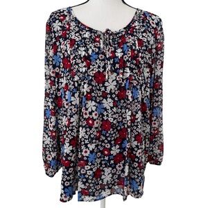 Tommy Hilfiger New Sheer Floral Blouse Shirt Size XXL
